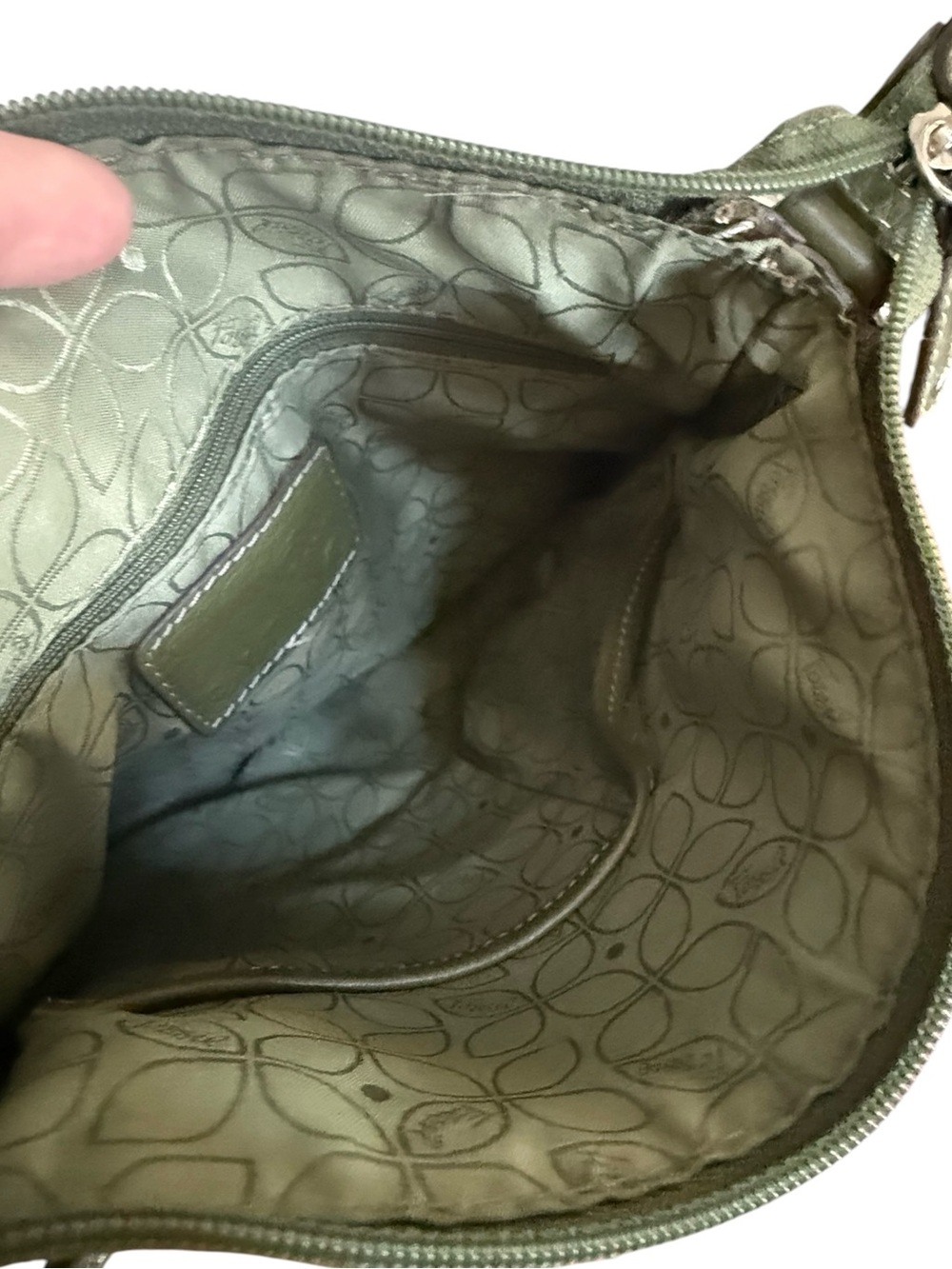 Fossil Olive Green Pebbled Leather Crossbody Bag! - Picture 11 of 14